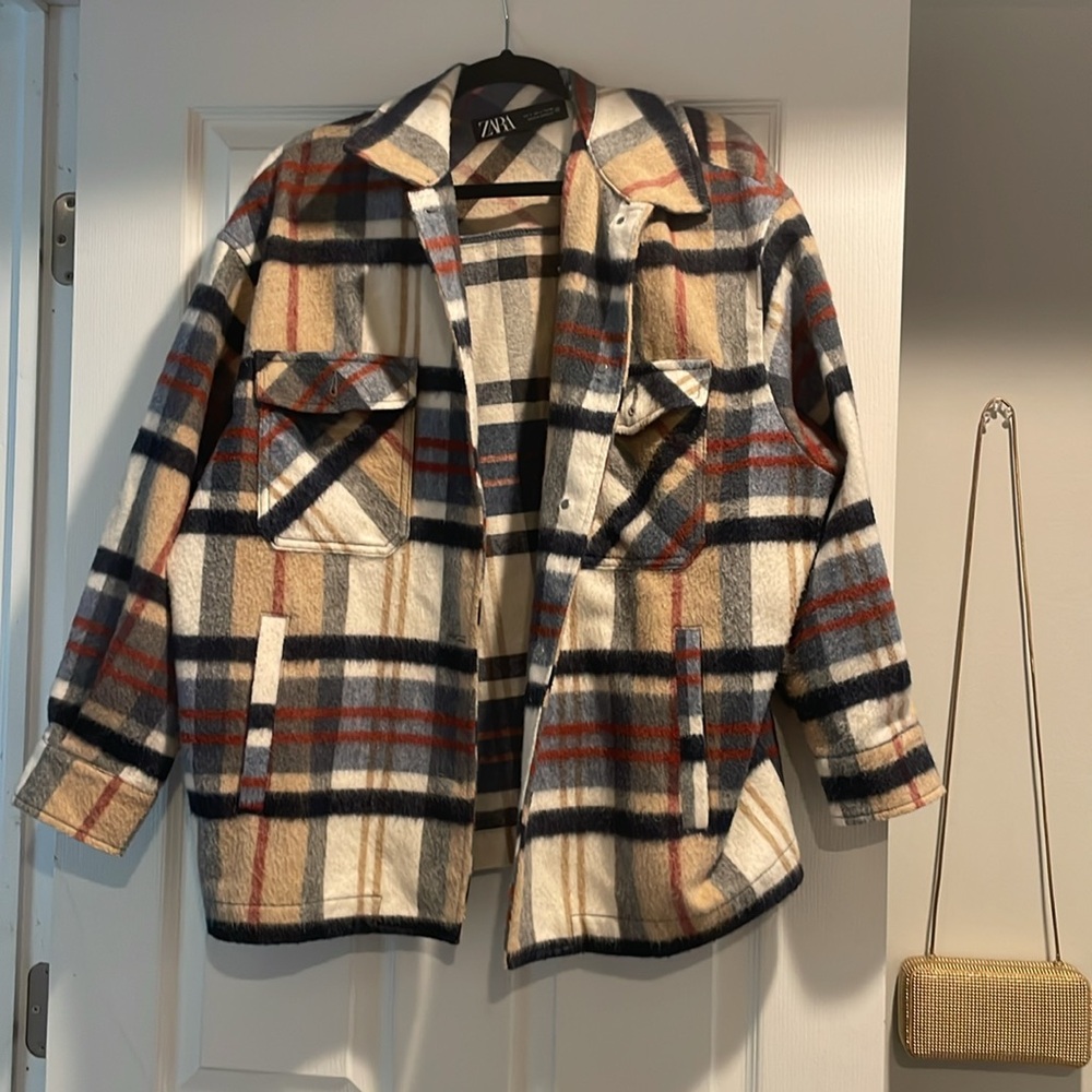 Plaid Zara THICK wool flannel/jacket
